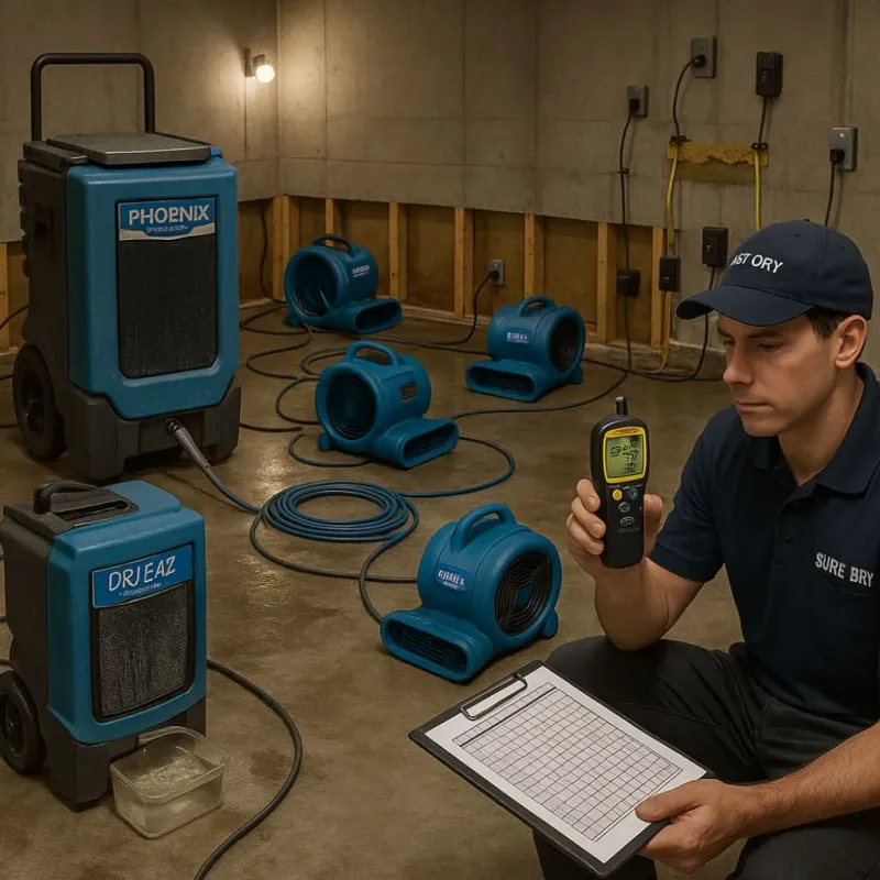 Structural Drying and Dehumidification process in Wayne, PA